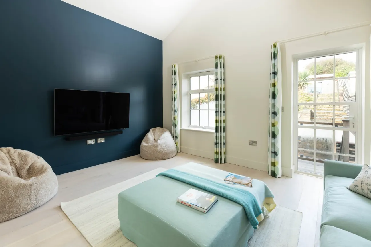 Media room with comfortable seating